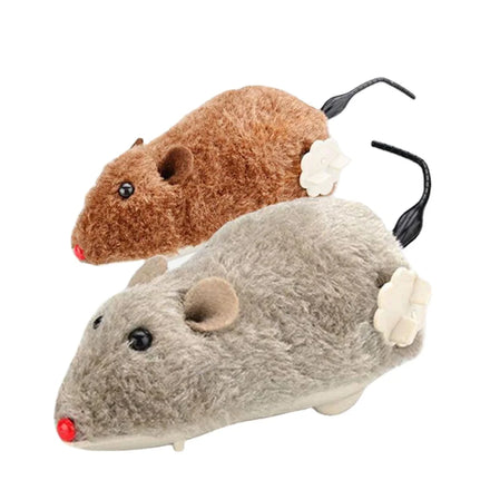 Clockwork Spring Force Plush Mouse Cat Toy Mechanical Movement Mouse Pet Toys