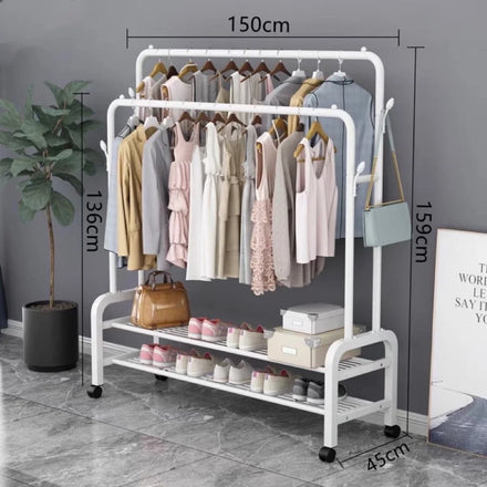 Wholesale Custom Rack Portable Floor Standing Metal Hangers Bedroom Clothes Coat Hat Hanging Racks