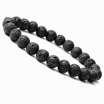 Custom Healing Beads Bangle Lava Stone Essential Oil Diffuser Wristband Natural Chakras Volconic Stone Beaded Bracelet gift