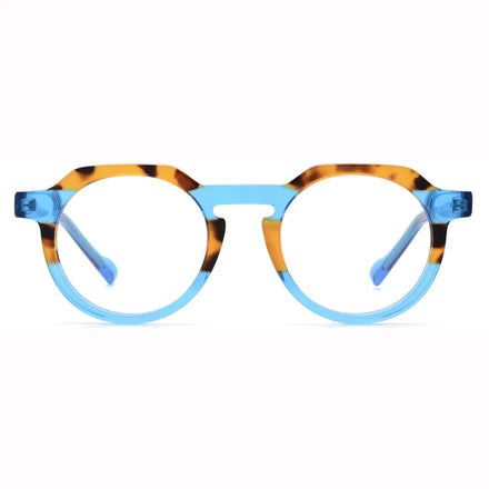 High-End Mosaic Color Acetate Optical Glass Frame Beautiful Round Eyeglasses Frames