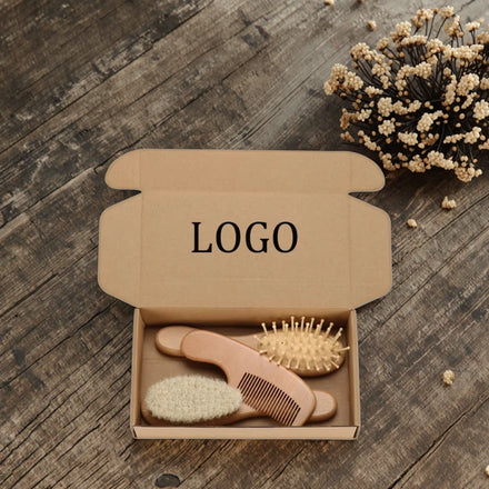Women's Styling Hair Brush with Wooden Handle Laser Type Wood Massage Teeth and Cushion
