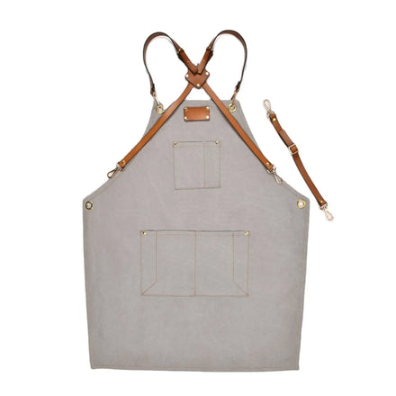 Canvas Apron Printed With Embroidered Words Supermarket Coffee Shop Fast Food Restaurant Uniform