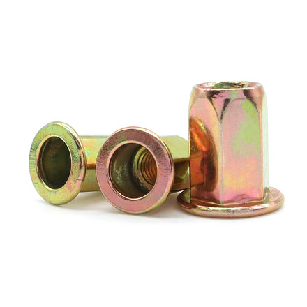 China-Made Fastener Factory Full Hexagonal Galvanized Rivet Nut M5 M6 M8 Flat Head for Angle Grinder
