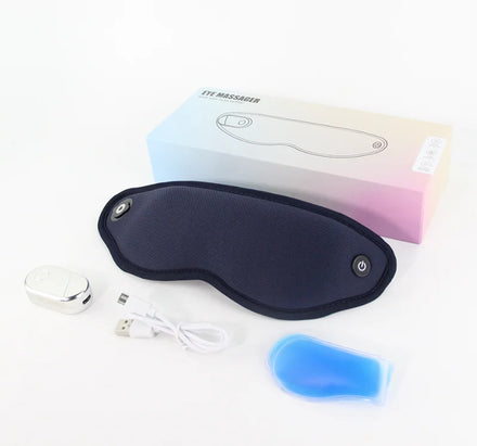 2024 New Product Cold and Hot Compress Eye Massager Smart Vibration 3D Eyes Mask for Airline Train Travel Blackout Sleep Mask