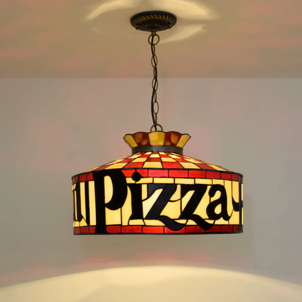 Pizza Lampshade Restaurant Lamp Stained Glass Chandelier Ceiling Luxury Single Hanging Lights tiffany Chandelier Pendant Lig