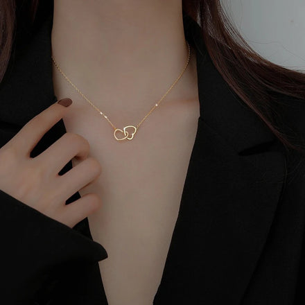 Korean Trend Long Sweater Neck Chain Necklaces Cute Chokers Jewelry Fashion Stainless Steel Heart Necklace for Girls Women