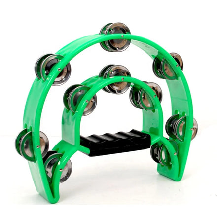 Wholesale Orff Style CE Certified 3+ Years Half Moon Design Hand Bell Grip Percussion Tambourine Party Musical Instrument