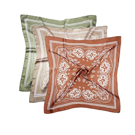 Wholesale China Made Decorative Digital 27.5 Inches Silk Hair Wrap Neck Satin Head Scarf Bandana