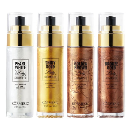 KORMESIC Custom Vegan 80ml Bronze Body Oil Glitter Glow Mist Shimmer Glitter Spray