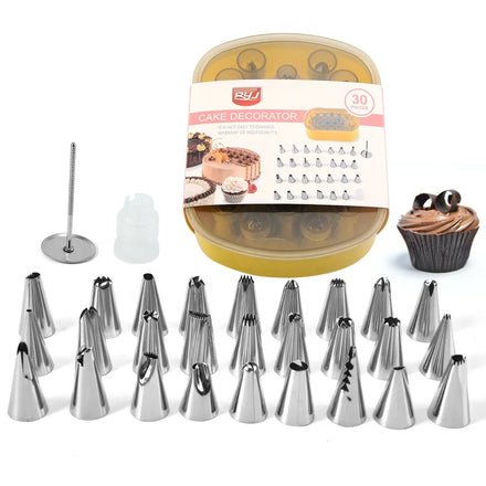 27 Piece Eco-Friendly Stainless Steel Cake Decorating Mouth Set Full Boxed Cake Decorating Tools Cupcakes Wonderfulife Custom