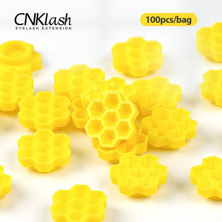 Disposable Colorful Plastic Professional Blossom Cup Shape Glue Ring Lash Glue Holder for Eyelash Extension