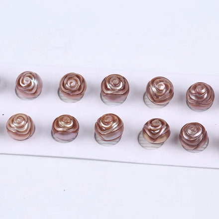 11-12/12-13mm Hand-carved Rose Flower Shape Purple Color Edison Freshwater Loose Pearls in Pairs
