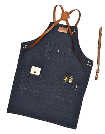 NIU WEI LI DM10192 Korean Fashion Canvas Sleeveless Bib Apron for Cleaning Supplies Heat Transfer Oil Proof