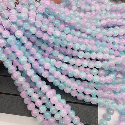 2025 Crystal Direct Sell Cheaper 8mm Double Colors Crack Crystal Round Beads DIY Jewelry Accessories Beads
