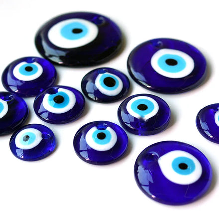 Wholesale Glass Blue Eye Key Chain Necklace Pendant Accessories Hand Made Turkish Glass Devil Eye Bead Amulet for Souvenir