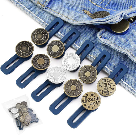 1/5/10PCS Metal Button Extender for Pants Jeans Free Sewing Adjustable Retractable Waist Extenders Button Waistband Expander
