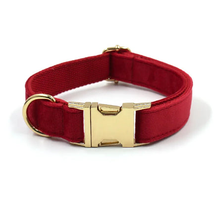 Hot Selling Cute Velvet Ribbon Dog Collar with Metal Release Buckle for Pets Dog Collars