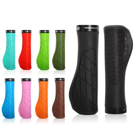 RIDERACE Grips Soft Rubber for MTB Mountain Bike Shockproof Anti-Slip Handlebar Cover Lock on Ergonomic Cycling Handle Bar Parts
