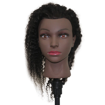 Wholesale Realistic Female Wig Display with Shoulder Hair Makeup Smiling Human Female African American Mannequin Head