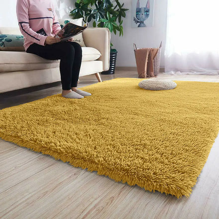 Golden Rug Fluffy Shaggy Carpet Soft Fluffy Rug Carpet Shaggy Rug Carpet