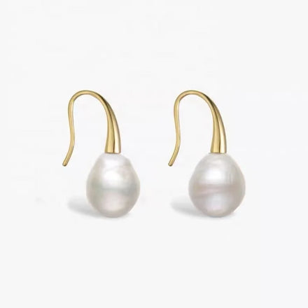 E2138 9-10mm DIY Natural Freshwater Pearl Charm Earrings Mounting Accessory 925 Sterling Silver Gold Plated Jewelry for Women
