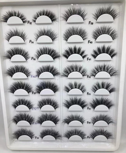 F32-47 Wholesale Private Label 15mm Fluffy Mink Eyelashes With Custom Eyelash Packaging Box Full Strip Lashes Vendor