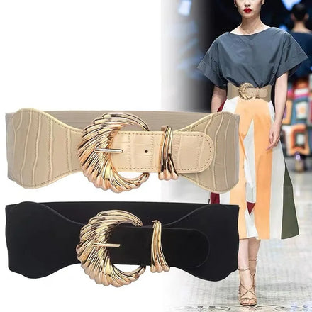 Women Elastic Wide Belt Fashion Ladies Dress Stretch Thick Waist Belts