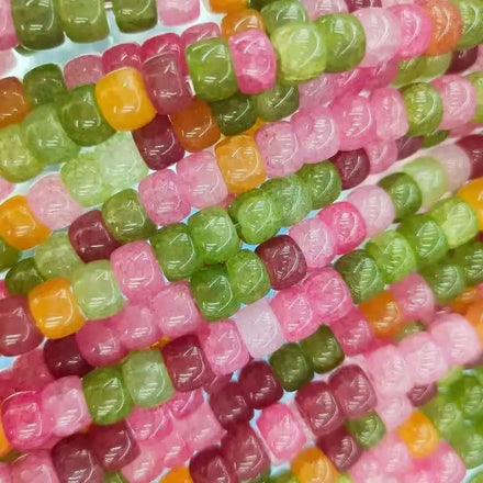 DS Factory Wholesale Colorful 6x8m Tube Glass Beads Diy Bracelet Necklace Jewelry Imitation Agate Bead
