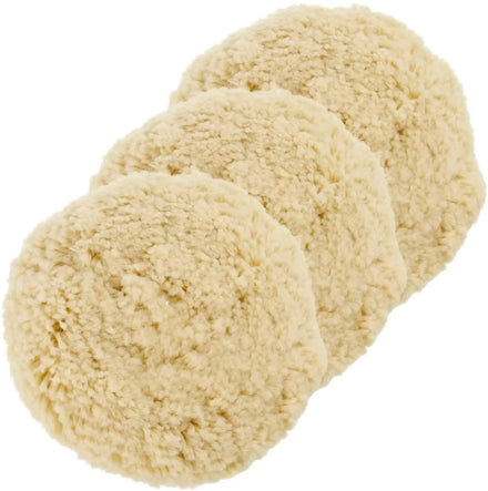 Pexmientas 3 Inch Vehicle Car Care Auto Detailing Buffer Polisher Lambswool Single Side Wool Buffing Car Polishing Pads