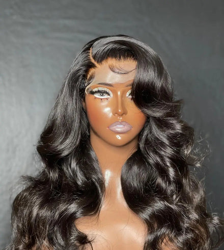 Wholesale Brazilian Virgin Hair Wig Transparent French Lace Long Length 100% Virgin Human Hair for Black Women