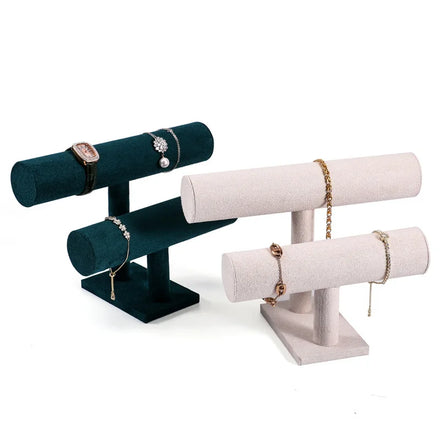 Flannelette Double Bracelet Watch Display Rack Storage Rack Jewelry Display Props Factory Wholesale