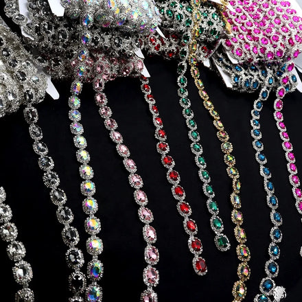 E004 Hot 1.2cm High-grade Rhinestone Claw Chain Multicolor Crystal Rhinestone Body Chain