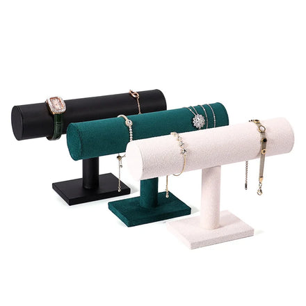 Velvet Single Layer Bracelet Display Rack I-type Watch Storage Rack Head Rope Jewelry Rack 23x7.5x15cm