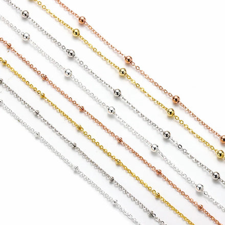 High Quality 925 Sterling Silver Satellite Chain Gold Plated Saturn Chain for Diy Pendant Necklace Accessories