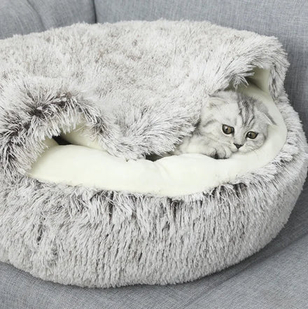 Faux Fur Winter Solid Cartoon Pet Dog Bed