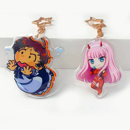 Acrylic Charm Transparent Epoxy Glitter Holographic Custom Anime Acrylic Keychain Charm