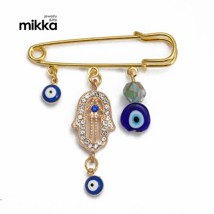 SY Artificial Jewelry Women Devil Eye Brooch Pins Bulk Rhinestone Brooches Scarf Buckle