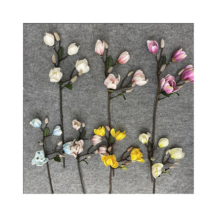 Valentines Gifts 3D 4 Heads Yulan Flowers for Decoration Wedding Artificial
