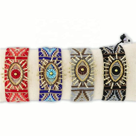 New Miyuki Glass Seed Beads Hand woven Eyes Handmade Bohemian National Style Bracelet Jewelry Accessories