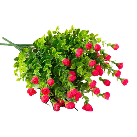 Artificial Rose Plastic Artificial Rose Eucalyptus Bouquet Home Decoration Flowers