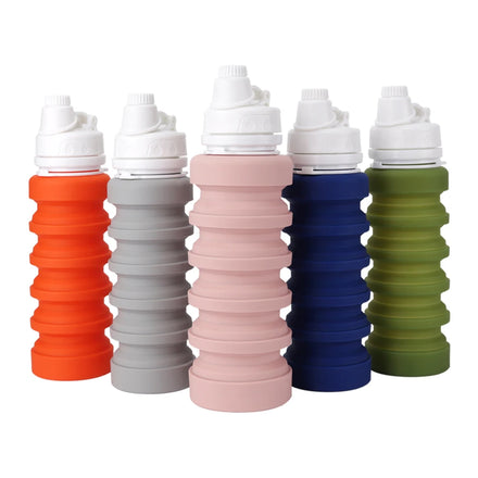 Collapsible Eco Friendly Silicone Water Bottle Foldable 350 550 750ml Drinking for Sports Outdoor Bottle