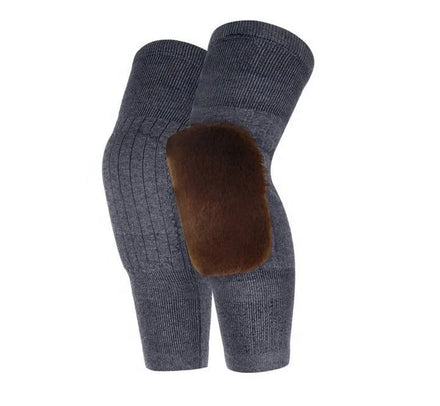Winter Soft Breathable Elastic Keep Warm Cashmere Wool Plush Knitted Knee Pads Sleeve