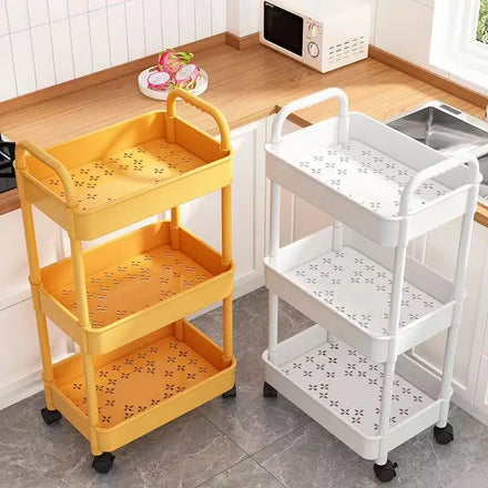 Bathroom Rolling Utility Laundry Trolley Garden Plastic 2/3/4 Tier Storage Cart with Drawers and Wheels