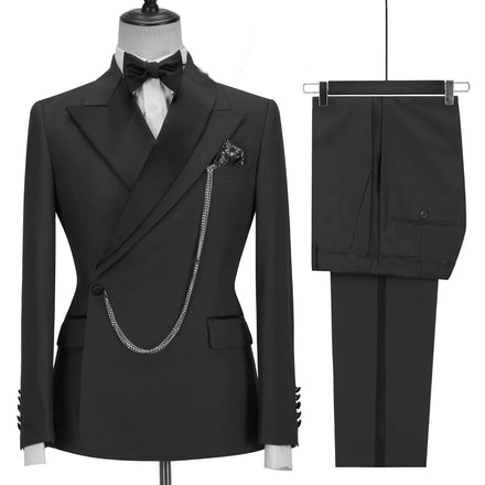 Nice Gentleman 2-Pieces Groom Tuxedos Green Flat Collar Wedding Suits Clothing Black Casual Mens Suits for Viscose Blue Set OEM
