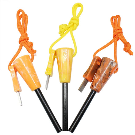 New Design Resin Handle Steel Lighter Firestone Sparking Ferrocerium Magnesium Rod with HSS Striker