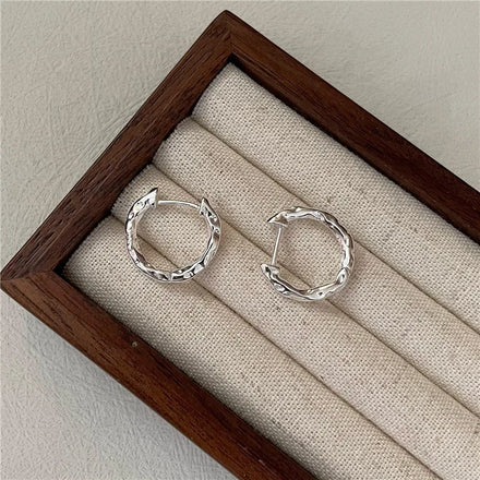 925 Sterling Silver Minimalist Hoop Earrings Circle Stud Designer Earrings Irregular Earrings Women Wholesale