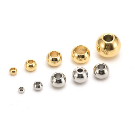 Wholesale Stainless Steel Round Spacer Beads Gold Plated Spacer Beads for Diy Bracelet Necklace Jewelry Making
