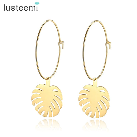 SP-LAM Good Quality Indian Gold Plated Stainless Steel Huggie Fashionable Hoop Earrings for Women