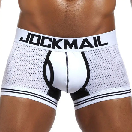 For Brand Classic Fashion Men's Underwear Knitted Breathable Boxer Briefs Low-Rise Plus Size Swim Trunks