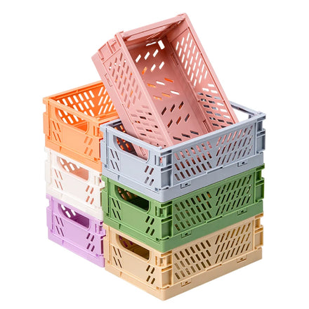 Factory Hot Sale Customized GRS Eco-Friendly Small Size Desktop Organizer Stackable Collapsible Storage Basket Plastic Shopping